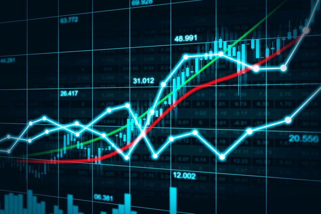 Data points and trends on a graph from a statistican report