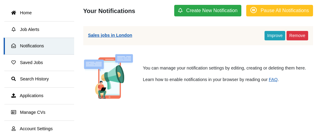 Job Notification Layout